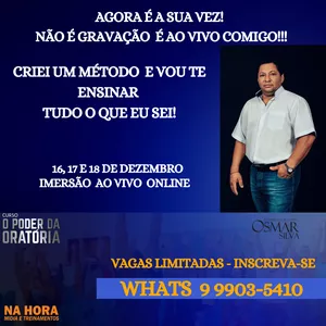 Imagem de capa para o Evento presencial O Poder da Oratória IMERSÃO ON LINE