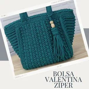 Bolsa Valentina Zíper Bag - Curso de crochê>