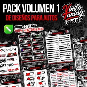 Imagen de portada para Ebook Pack Completo de Diseños para Autos Volumen 1 – +1000 Diseños 100% Vectorizados