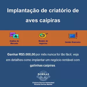 Imagem de capa para o Ebook Implantação de criatório de aves caipiras