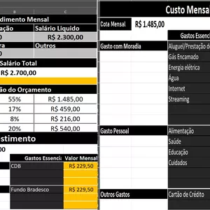 Imagem de capa para o Ebook Planilha de Controle de Gastos e Investimentos F.C - 2025