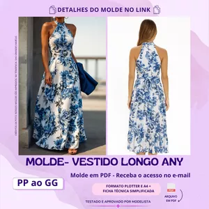 Imagem de capa para o Curso online Molde Vestido Longo Any