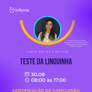 Imagem de capa para o Curso online Teste da Linguinha: passo a passo para uma boa avaliação e conduta.