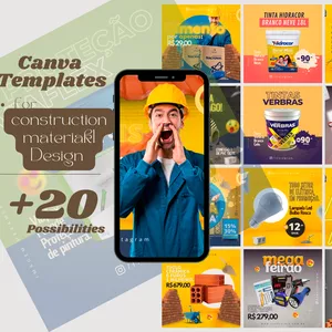 Cover image for Online course Canva Template construction  material +20 possibilities