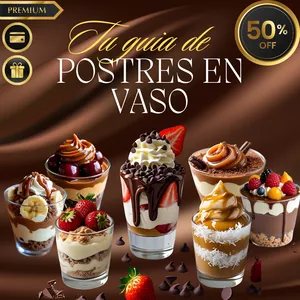 Imagen de portada para Ebook Tu Guía  de Postres en Vaso Volúmenes 1,2 y 3 + 7 BONUS claves para emprender hoy