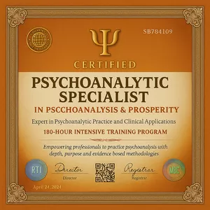 Imagem do curso ⚠️ ÚLTIMO DIA! ⚠️ Formação Especialização em Psicanálise e Prosperidade Inclui: Psicanalista + Livro + Registro Profissional + Crachá Digital + Mapas Mentais + Cartilhas + Resumos + Exercícios + Práticas