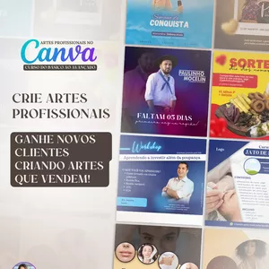 Imagem de capa para o Curso online Crie Artes Profissionais no Canva