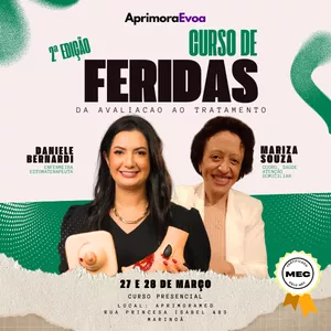 Imagem de capa para o Evento presencial AprimoraEvoa - Curso de Feridas: da Avaliação ao Tratamento.