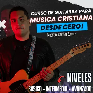 Imagen de portada para Curso online Curso de Guitarra Electrica desde Cero con Musica Cristiana