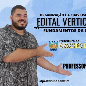 Imagem de capa para o Ebook Edital Verticalizado + Estratégia de Estudos (Prefeitura Riacho das Almas - Fundamentos da Educação Professor I e II)