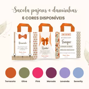 Imagem de capa para o Ebook Arte - Sacola Pajens e Daminhas (6 cores disponíveis)