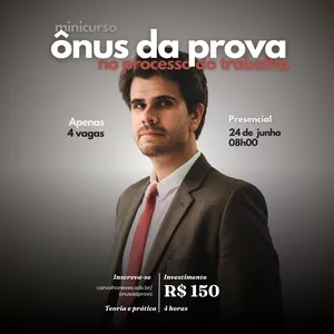 Imagem de capa para o Curso online Minicurso: Ônus da prova no processo do trabalho