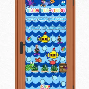 Imagem de capa para o Ebook PAINEL PARA PORTA TEMA: FUNDO DO MAR 🐟 EDUCA ARTE 