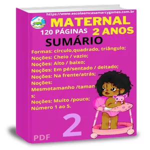 Imagem de capa para o Ebook APOSTILA MATERNAL (2 ANOS). 120 PÁGINAS. PARTE 2. PDF.