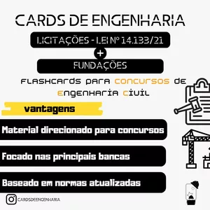 Imagem de capa para o Curso online COMBO de flashcards para concursos de engenharia - Fundações + Licitações