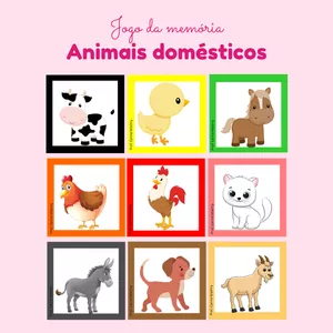 Imagem de capa para o Ebook JOGO DA MEMÓRIA -  Animais domésticos