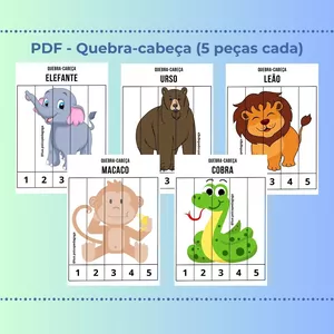 Imagem de capa para o Curso online Quebra-cabeça dos animais - PDF