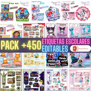 Imagen de portada para Ebook PACK ETIQUETAS ESCOLARES EDITABLES