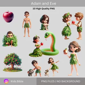 Cover image for Ebook Adam and Eve Clipart, Bible Clipart, Digital File, Instant download, Bible Art, Bible, Gifts,