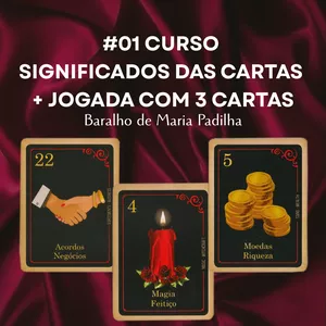 Imagem de capa para o Curso online #01 CURSO SIGNIFICADO DAS CARTAS DO BARALHO DE MARIA PADILHA. 