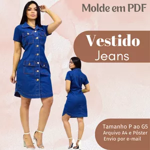 Imagem de capa para o Ebook MOLDE EM PDF VESTIDO JEANS 