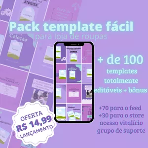 Imagem de capa para o Curso online Pack Template Fácil para Loja de roupas