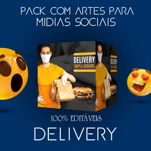 Imagem de capa para o Curso online Pack de artes para Delivery com Canva