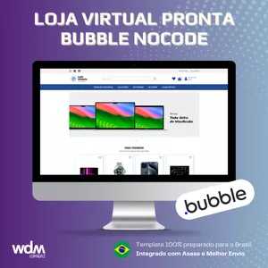 Imagem de capa para o Ebook Loja Virtual Bubble NoCode: Tudo pronto para começar a vender online em poucas horas