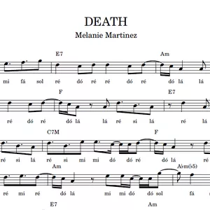 Imagem de capa para o Ebook DEATH (Melanie Martinez) - Partitura Facilitada
