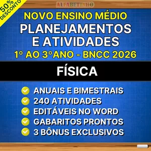 Imagem do curso FÍSICA - Planejamentos e Atividades - Ensino Médio - BNCC 2026