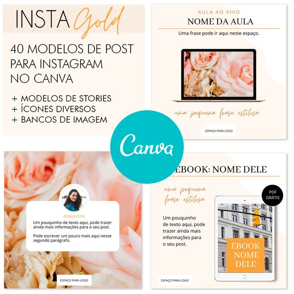 Insta Gold Kit De Artes De Posts Par De Ideias Learn A New Skill Templates Source Codes Hotmart