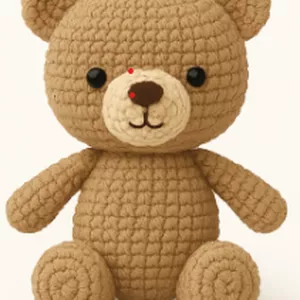 Imagem de capa para o Ebook 🧸 Receita de Ursinho Clássico em Amigurumi (nível iniciante)