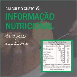 Imagem de capa para o Ebook Planilha: Calcule a Informação Nutricional e Custo de Receitas Saudáveis