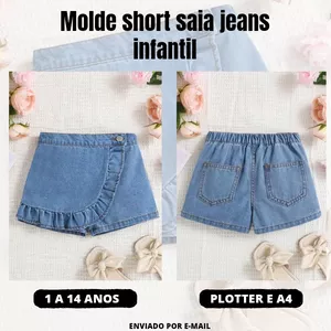 Imagem de capa para o Ebook Short saia jeans infantil 
