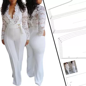 Imagem de capa para o Ebook Molde Macacão em Renda Elegante (P ao GG)