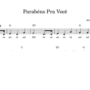 Imagem de capa para o Ebook Parabéns Pra Você - Partitura Facilitada em Sol Maior
