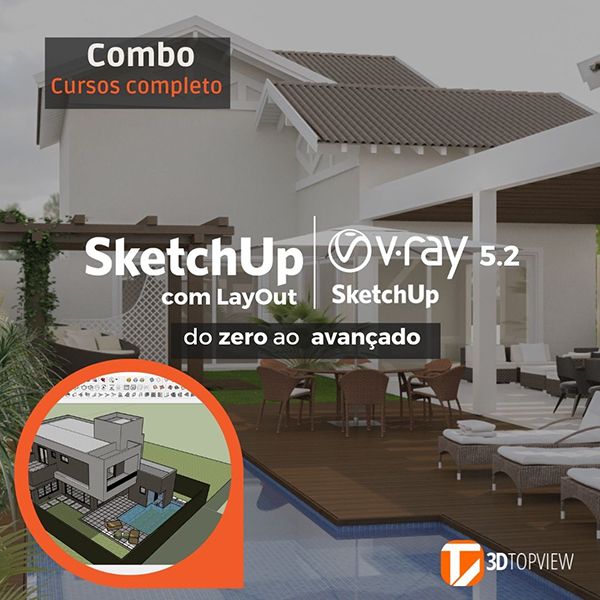 Imagem de CURSO COMPLETO COMBO SKETCHUP + VRAY 6.0 criado por 3dtopview na hotmart