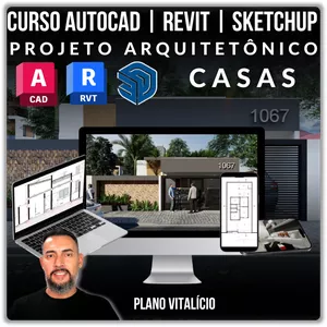 Imagem de capa para o Curso online Curso "Autocad - Revit - Sketchup" Projeto Arquitetônico "Casas"