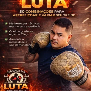 Imagem do curso NA SALA DA LUTA 50 Combinações para aprimorar seu treino, ganhar condicionamento, queimar calorias e sair da rotina — mesmo treinando em casa.