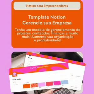Imagem de capa para o Curso online Template de Notion para Empreendedoras / Social Media / Marketing / Designers / Criação de conteúdo