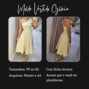 Imagem de capa para o Ebook Molde Vestido Glória