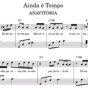Imagem de capa para o Ebook Ainda é Tempo (ANAVITÓRIA) - Partitura para Piano