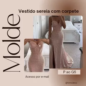 Imagem de capa para o Ebook Molde vestido sereia com corpete 