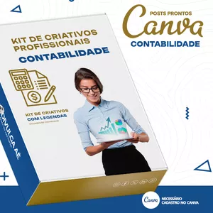 Imagem de capa para o Curso online Kit de Social Media - Posts Prontos para Contabilidade no Canva com Legendas  + Mega Pack Divulga Aê