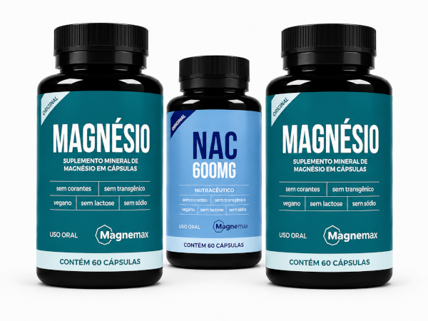 Kit 2 Magnésio 1 NAC 600mg 60 Cápsulas