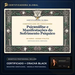 🔥 BOLSA 100% [APLICADA] - [MATRÍCULA] CURSO DE FORMAÇÃO EM PSICANÁLISE E MANIFESTAÇÕES DO SOFRIMENTO PSÍQUICO - ACESSO VITALÍCIO - CRACHÁ BLACK + REGISTRO - CASHBACK R$ 25 - BÔNUS APOSTILA EXTRA - CG