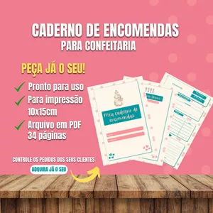 Imagem de capa para o Ebook Caderno de Encomendas para Confeitaria - Poá