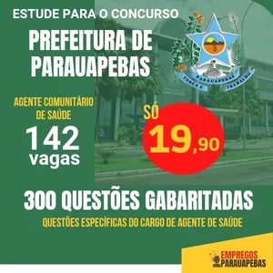 Imagem de capa para o Ebook 300 Exercícios Gabaritados - Cargo ACS (Prefeitura de Parauapebas 2022)
