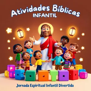 Imagem de capa para o Ebook Atividades Bíblicas Jornada Espiritual Infantil Divertida