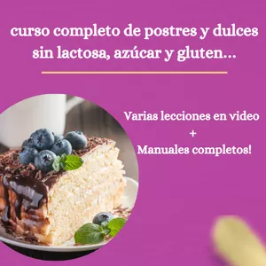 Imagen de portada para Curso online curso completo de postres y dulces sin lactosa, azúcar y gluten…